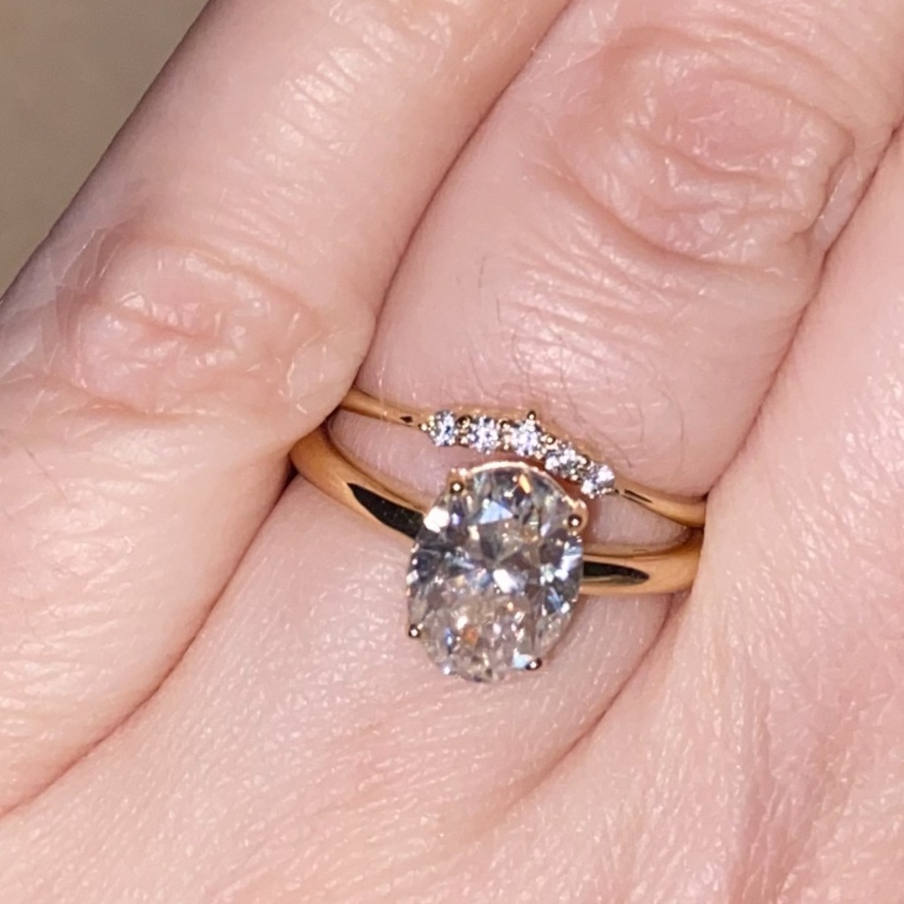 2 Carat Crushed Ice Moissanite Engagement Ring 14k